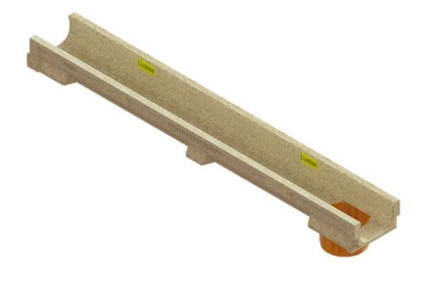 Лоток водоотводный Standartpark, CompoMax Basic, DN100, h 80, ПВ /вертик. водоотвод/, арт: 702009