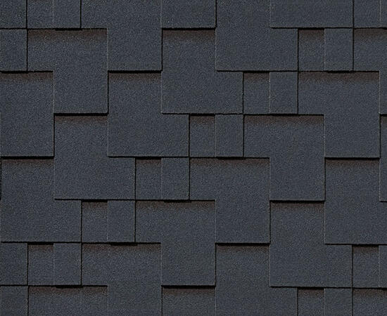 Битумная черепица RoofShield, Премиум, модерн цвет: бархатно-черный, 3 м² / уп.