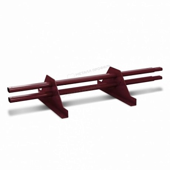 Снегозадержатель трубчатый Металл Профиль, L=1000 мм, 2 опоры, 2 трубы, овал 40х20 мм, RAL 3011