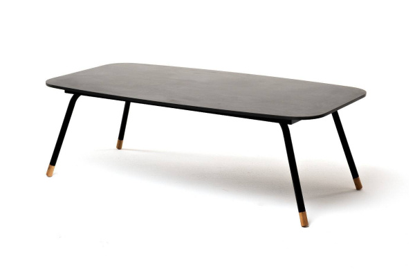 Стол журнальный из HPL, Верона, 120х65 см, H40см, каркас черный муар, цвет столеш серый гранит