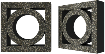 Декоративный бриз-блок Mesterra Cobogo, 250х250 мм 50 мм, 0101, черный LUX