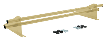 Снегозадержатель трубчатый, универсальный Optima, L=1000 мм, 2 опоры, 2 трубы, круг Ø25 мм RAL 1014