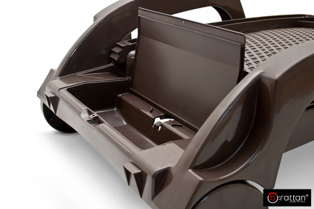 Шезлонг B:Rattan Miami складной, цвет: коричневый