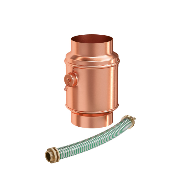 Водосборник цилиндрический в комплекте, Aquasystem Элит Ø 125/90 мм, медь