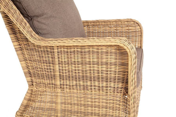 Кресло плетеное из искусственного ротанга, Гляссе соломенный