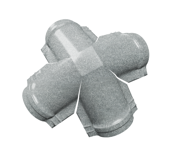 GL X-четверник конька полукруглого 0.45 мм, Zn, б\ц