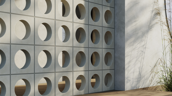 Декоративный бриз-блок Mesterra Cobogo, 250х250 мм 90 мм, 0102, серый LUX