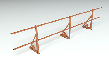 Ограждение кровельное для фальцевой кровли Roofsystems Econom Smart фальц, H=600 мм RAL 8004, L=3000 мм