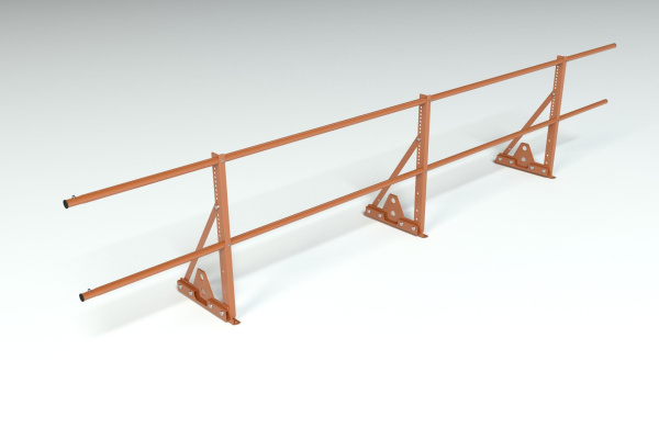 Ограждение кровельное для фальцевой кровли Roofsystems Econom Smart фальц, H=600 мм RAL 8004, L=3000 мм