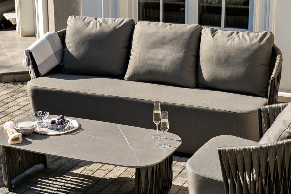 Стол кофейный из искусственного ротанга, Флоренция, цвет: графит