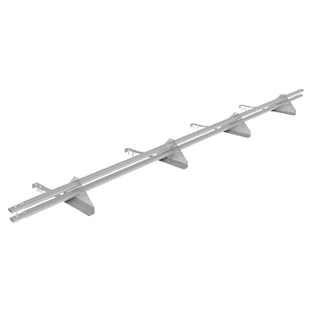 Снегозадержатель для натуральной черепицы Roofsystems Prestige натур 4 опоры, 2 трубы, овал 45х25, L=3000 мм, RAL 9003