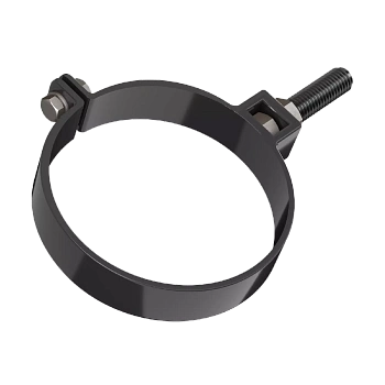 Хомут трубы, Технониколь пвх, стандарт Ø82 мм, цвет: черный