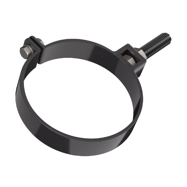 Хомут трубы, Технониколь пвх, стандарт Ø82 мм, цвет: черный