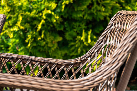 Кресло плетеное из искусственного ротанга, Латте коричневый