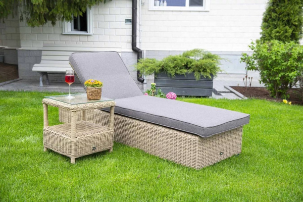 Стол кофейный из искусственного ротанга, Форио цвет: соломенный