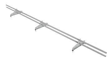 Снегозадержатель универсальный NewLine L=3000 мм, 3 опоры, 2 трубы, круг Ø25 мм, RAL 9006