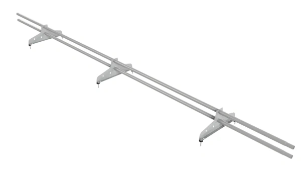 Снегозадержатель универсальный NewLine L=3000 мм, 3 опоры, 2 трубы, круг Ø25 мм, RAL 9006