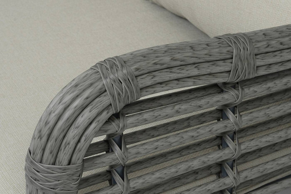 Диван 3-местный из искусственного ротанга, Ницца цвет: серый