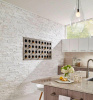 Кварцит, 3D панель из камня, 600х150 мм, Classic White Quartz, 8 шт/уп