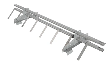 Снегозадержатель для профнастила Н-60, Н-75 Borge L=1500 мм, 2 опоры, 2 трубы, овал 25х45 RAL 9006