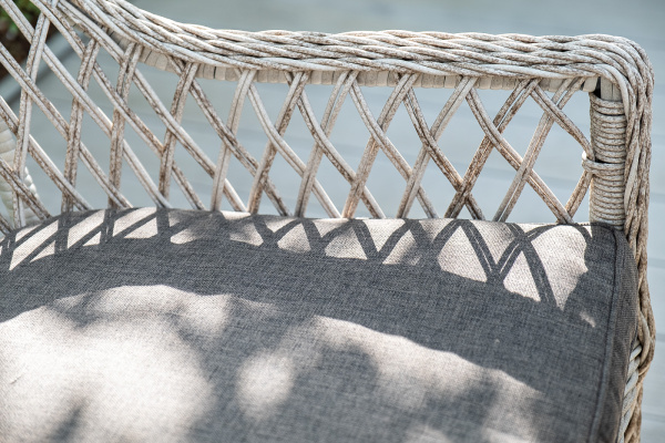 Кресло плетеное из искусственного ротанга, Латте бежевый