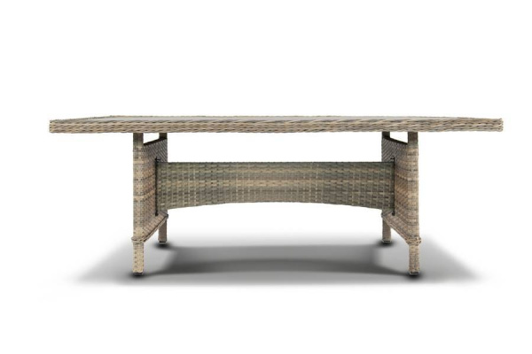 Стол плетеный из искусственного ротанга, Цесена, цвет: серо-соломенный