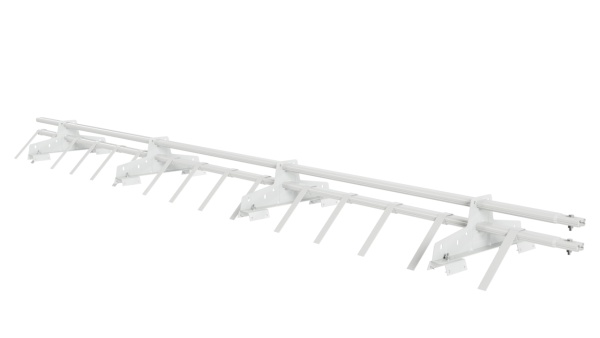 Снегозадержатель для профнастила Н-60, Н-75 Borge L=3000 мм, 4 опоры, 2 трубы, овал 25х45 RAL 9003