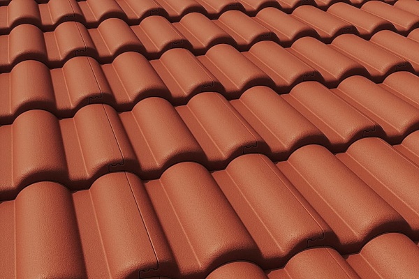 Рядовая черепица Braas Таунус 420х330 мм цвет: красный