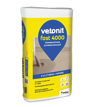 Наливной пол Vetonit Fast 4000 быстротвердеющий, 20 кг