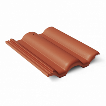 Рядовая черепица Braas Таунус 420х330 мм цвет: красный