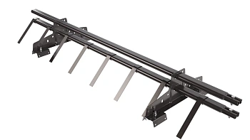 Снегозадержатель для профнастила Н-60, Н-75 Borge L=1500 мм, 2 опоры, 2 трубы, овал 25х45 RAL 8019