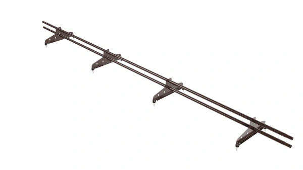 Снегозадержатель универсальный NewLine L=3000 мм, 4 опоры, 2 трубы, круг Ø25 мм, RAL 8017