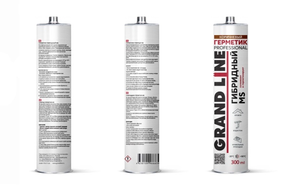 Герметик Grand Line гибридный, Professional MS, шоколадный, 300 мл