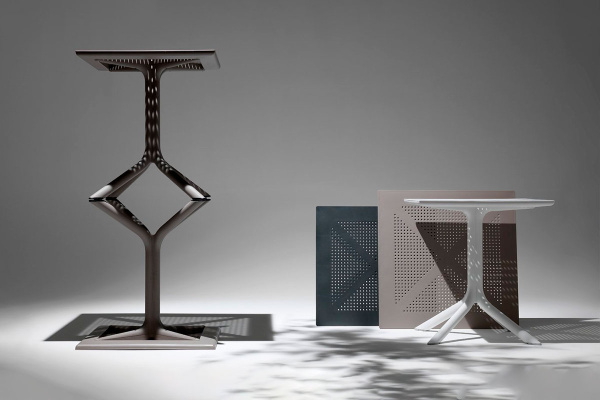 Стол Nardi Clip, квадратный из HPL, 80х80 см цвет: бежевый