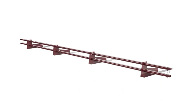 Снегозадержатель для гибкой черепицы Borge L=3000 мм, 4 опоры, 2 трубы, овал 25х45 RAL 3005