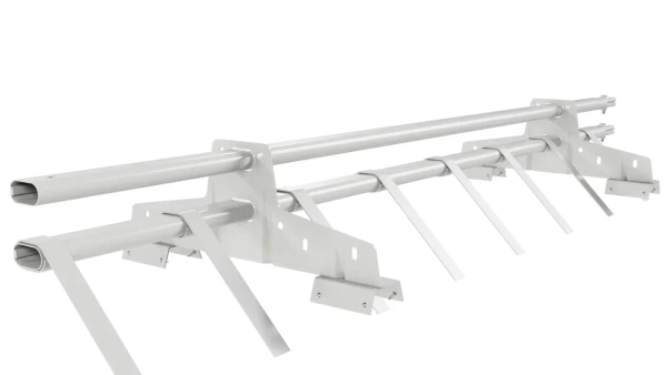 Снегозадержатель для профнастила Н-60, Н-75 Borge L=1500 мм, 2 опоры, 2 трубы, овал 25х45 RAL 9003