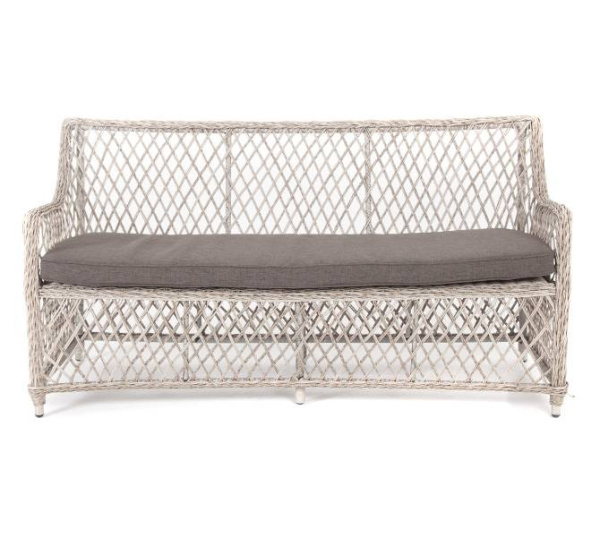 Диван 2-местный из искусственного ротанга, Латте бежевый
