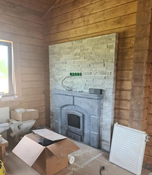 Кварцит, 3D панель из камня, 600х150 мм, Natural Shimla white