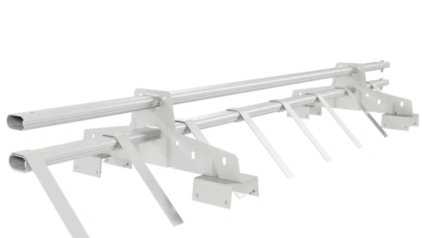 Снегозадержатель для профнастила Н-114 Borge L=1500 мм 2 опоры, 2 трубы, овал 25х45 RAL 9003