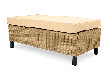 Пуф большой Mokka Bella, плетеный из искуственного ротанга цвет: соломенный