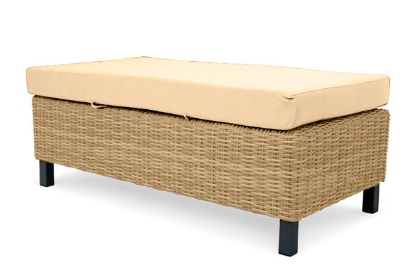 Пуф большой Mokka Bella, плетеный из искуственного ротанга цвет: соломенный