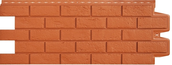 Фасадная панель Grand Line, Состаренный кирпич Classic, цвет: терракотовый