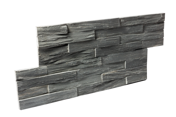 Сланец, 3D панель из камня, 600х150 мм, Rockface Black Bark