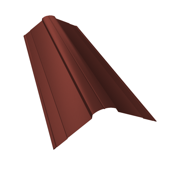 GL Планка конька фигурного, 100х100 мм 0.5 мм, Satin, RAL 3009, L=3000 мм