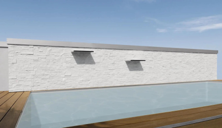 Кварцит, 3D панель из камня, 350х180 мм, Modern White Quartz