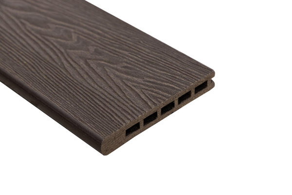 Доска-ступень стартовая ДПК Grand Line, 160х22 мм, L=4000 мм, 3D Wood, Тиснение дерево, венге