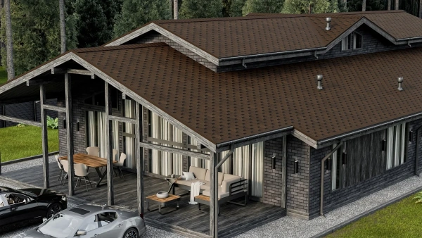 Битумная черепица Shinglas, Кадриль цвет: дуб 3 м² / уп.