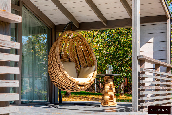 Кресло подвесное Mokka Majorca из искусственного ротанга цвет: соломенный