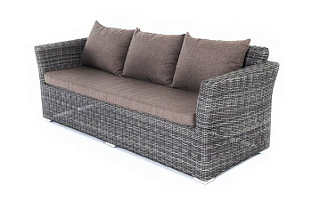 Диван 3-местный из искусственного ротанга, Капучино графит