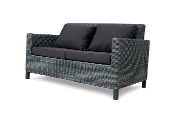 Диван 2х-местная Mokka Bella, из искуственного ротанга, /4 подушки/ цвет: серый